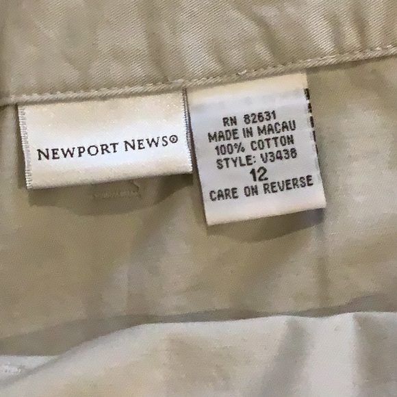 COTTON MINI SKIRT TAN Buttons & Pockets Size 12 by Newport News Like New! - Picture 3 of 3